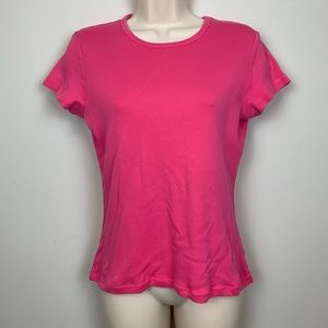 Lilly Pulitzer Pink Tee with Palm Tree On Hem Sz M